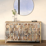 Luxus Reclaimed Teak Chest, Mountain Pattern Luxus Reclaimed Teak Chest, Mountain Pattern
