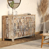 Luxus Reclaimed Teak Chest, Mountain Pattern Luxus Reclaimed Teak Chest, Mountain Pattern