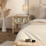 Luxus Reclaimed Teak Bedside Drawer, Mountain Pattern Luxus Reclaimed Teak Bedside Drawer, Mountain Pattern