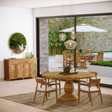 150cm Round Solid Wood Table with Ornate Base and 4 Curved Ash Chairs 150cm Round Solid Wood Table with Ornate Base and 4 Curved Ash Chairs