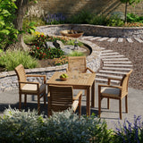 Teak Set 90cm Square Table with 4 Oxford Chairs (Cushions Included) Teak Set 90cm Square Table with 4 Oxford Chairs (Cushions Included)