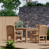 Teak Set 90cm Square Table with 4 Warwick Chairs (Cushions Included) Teak Set 90cm Square Table with 4 Warwick Chairs (Cushions Included)