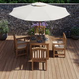 Teak Set 90cm Square Table with 4 Warwick Chairs (Cushions Included) Teak Set 90cm Square Table with 4 Warwick Chairs (Cushions Included)