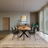 180cm Oval Solid Wood Table with Metal Legs and 4 Grey Velvet Chairs 180cm Oval Solid Wood Table with Metal Legs and 4 Grey Velvet Chairs