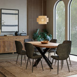 180cm Oval Solid Wood Table with Metal Legs and 6 Grey Velvet Chairs 180cm Oval Solid Wood Table with Metal Legs and 6 Grey Velvet Chairs