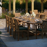 Teak 2-3m Oval Extending Table 4cm Top (10 Oxford Stacking Chairs) Cushions included. Teak 2-3m Oval Extending Table 4cm Top (10 Oxford Stacking Chairs) Cushions included.