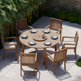 Luxor 150cm Round Table 4cm Top (6 Henley Stacking Chairs) Cushions included. Luxor 150cm Round Table 4cm Top (6 Henley Stacking Chairs) Cushions included.