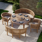 Luxor 150cm Round Teak Table 4cm Table Top (2 San Francisco Benches, 2 San Francisco Chairs) Cushions included. Luxor 150cm Round Teak Table 4cm Table Top (2 San Francisco Benches, 2 San Francisco Chairs) Cushions included.