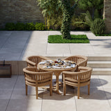 Teak 120cm to 170cm Round to Oval Extending Table with 4 San Francisco Chairs Teak 120cm to 170cm Round to Oval Extending Table with 4 San Francisco Chairs