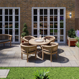 Teak Set 120cm Round Folding Sunshine Table with 4 San Francisco Chairs Teak Set 120cm Round Folding Sunshine Table with 4 San Francisco Chairs