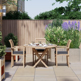 Teak Set 120cm Sunshine Round Folding Table with 4 Oxford Stacking Chairs Teak Set 120cm Sunshine Round Folding Table with 4 Oxford Stacking Chairs