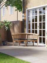 Teak Set 180cm Maximus Round Table 4cm Top With 4 San Francisco Chairs & 2 San Francisco Benches – Teak Garden Dining Set, Free Cushions Teak Set 180cm Maximus Round Table 4cm Top With 4 San Francisco Chairs & 2 San Francisco Benches – Teak Garden Dining Set, Free Cushions