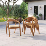 4 x Sydney Chairs with Cushions – Curved Teak Outdoor Dining Chairs 4 x Sydney Chairs with Cushions – Curved Teak Outdoor Dining Chairs