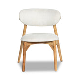 2 x Okra Cream Cotton Chairs with Curved Back in Acacia 2 x Okra Cream Cotton Chairs with Curved Back in Acacia