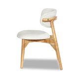 2 x Okra Cream Cotton Chairs with Curved Back in Acacia 2 x Okra Cream Cotton Chairs with Curved Back in Acacia