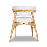 2 x Okra Cream Cotton Chairs with Curved Back in Acacia 2 x Okra Cream Cotton Chairs with Curved Back in Acacia