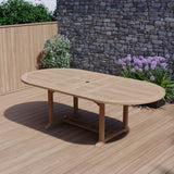 Teak Garden Furniture Oval 180-240cm Extending Table, 4cm Top. Teak Garden Furniture Oval 180-240cm Extending Table, 4cm Top.