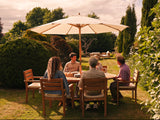 2.7m Solid Wood Tilting Garden Parasol Ð Premium 48mm Pole, Cream 2.7m Solid Wood Tilting Garden Parasol Ð Premium 48mm Pole, Cream