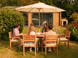 2.7m Solid Wood Tilting Garden Parasol Ð Premium 48mm Pole, Cream 2.7m Solid Wood Tilting Garden Parasol Ð Premium 48mm Pole, Cream