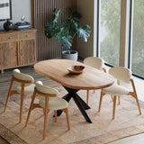 180cm Mango Wood Table with 4 Okra Cream Cotton Chairs 180cm Mango Wood Table with 4 Okra Cream Cotton Chairs