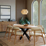 180cm Mango Wood Table with 6 Okra Cream Cotton Chairs 180cm Mango Wood Table with 6 Okra Cream Cotton Chairs