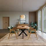 180cm Mango Wood Table with 4 Marquess Green Velour Chairs 180cm Mango Wood Table with 4 Marquess Green Velour Chairs