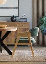 Marquess Green Velour Chair in Acacia Marquess Green Velour Chair in Acacia