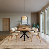 180cm Mango Wood Table with 4 Okra Cream Cotton Chairs 180cm Mango Wood Table with 4 Okra Cream Cotton Chairs