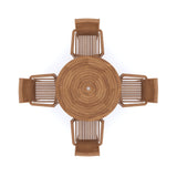 Teak Set 120cm Spiral Round Folding Table with 4 Oxford Stacking Chairs Teak Set 120cm Spiral Round Folding Table with 4 Oxford Stacking Chairs