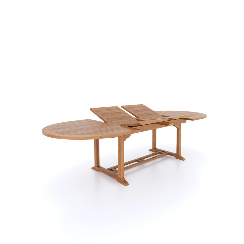 Teak Garden Furniture 2-3m Oval Extending Table, 4cm Top.