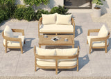 Santorini Family Set with 2 Santorini Benches, 2 Santorini Chairs and 1 Santorini Coffee Table – Teak Garden Lounge Set, Free Cushions Santorini Family Set with 2 Santorini Benches, 2 Santorini Chairs and 1 Santorini Coffee Table – Teak Garden Lounge Set, Free Cushions