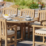 Teak 180-240cm Oval Extending Table, 4cm Top with 8 Warwick Chairs, Free Cushions. Teak 180-240cm Oval Extending Table, 4cm Top with 8 Warwick Chairs, Free Cushions.