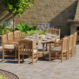 Teak 180-240cm Oval Extending Table, 4cm Top with 8 Warwick Chairs, Free Cushions. Teak 180-240cm Oval Extending Table, 4cm Top with 8 Warwick Chairs, Free Cushions.