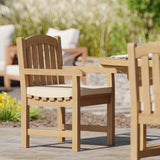 Teak Round to Oval 120-170cm Extending Table 4cm Top with 6 Warwick Chairs, Free Cushions. Teak Round to Oval 120-170cm Extending Table 4cm Top with 6 Warwick Chairs, Free Cushions.