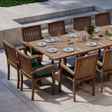Giant Teak Set 200cm to 300cm Rectangle Extending Table with 12 Henley Stacking Chairs Giant Teak Set 200cm to 300cm Rectangle Extending Table with 12 Henley Stacking Chairs