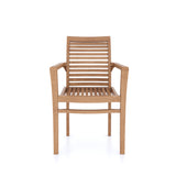 2 x Teak Garden Oxford Stacking Chairs (Cushions Included) 2 x Teak Garden Oxford Stacking Chairs (Cushions Included)