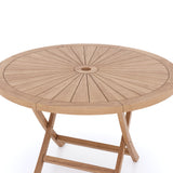 Teak Set 120cm Sunshine Round Folding Table with 4 Henley Stacking Chairs Teak Set 120cm Sunshine Round Folding Table with 4 Henley Stacking Chairs
