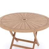 Teak Set 120cm Sunshine Round Folding Table with 4 Oxford Stacking Chairs Teak Set 120cm Sunshine Round Folding Table with 4 Oxford Stacking Chairs
