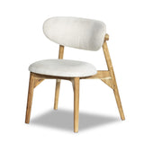 2 x Okra Cream Cotton Chairs with Curved Back in Acacia 2 x Okra Cream Cotton Chairs with Curved Back in Acacia