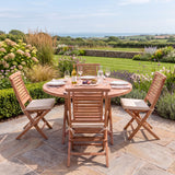 Teak Set 120cm Spiral Folding Table with 4 Folding Chairs: Compact Outdoor Dining Set with Folding Design - UK and Ireland garden setting - image 4 Teak Set 120cm Spiral Folding Table with 4 Folding Chairs: Compact Outdoor Dining Set with Folding Design - UK and Ireland garden setting - image 4