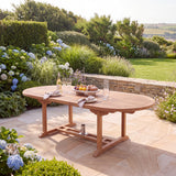 Teak Garden Furniture Oval 180-240cm Extending Table 4cm Top - Premium Teak Outdoor Dining Table - UK and Ireland garden setting - image 2 Teak Garden Furniture Oval 180-240cm Extending Table 4cm Top - Premium Teak Outdoor Dining Table - UK and Ireland garden setting - image 2