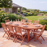 Teak Oval 180-240cm Extending Table 4cm Top (8 Hampton Chairs) - Premium Teak Outdoor Dining Set - UK and Ireland garden setting - image 2 Teak Oval 180-240cm Extending Table 4cm Top (8 Hampton Chairs) - Premium Teak Outdoor Dining Set - UK and Ireland garden setting - image 2
