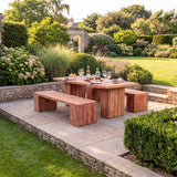 Belgravia Teak Bench Dining Set - Contemporary Teak Outdoor Dining Set - UK and Ireland garden setting - image 1 Belgravia Teak Bench Dining Set - Contemporary Teak Outdoor Dining Set - UK and Ireland garden setting - image 1