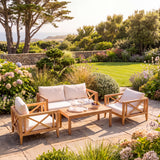 Amalfi Teak Sofa Set - Premium Teak Garden Lounge Set - UK and Ireland garden setting - image 1 Amalfi Teak Sofa Set - Premium Teak Garden Lounge Set - UK and Ireland garden setting - image 1