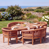 6 Seater Teak Garden Dining Set - 2m Sunshine Table with 2 San Francisco Chairs & 2 San Francisco Benches - UK and Ireland garden setting 6 Seater Teak Garden Dining Set - 2m Sunshine Table with 2 San Francisco Chairs & 2 San Francisco Benches - UK and Ireland garden setting