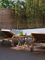 Teak Reclining Sun Lounger (Leg Lift) with Cushion (Price for 1) Teak Reclining Sun Lounger (Leg Lift) with Cushion (Price for 1)