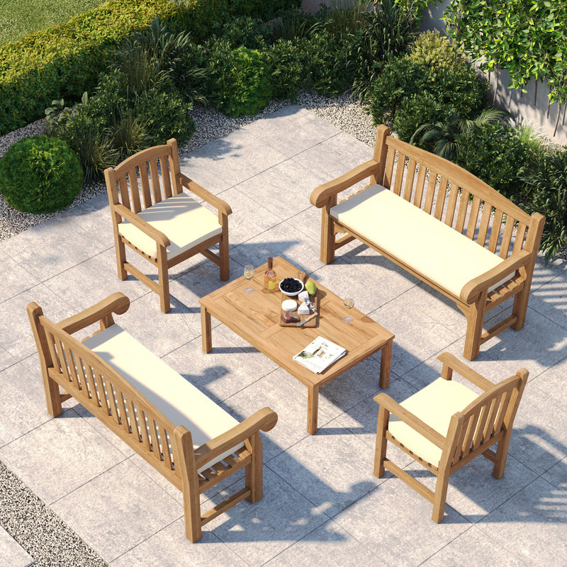 Teak outdoor benches