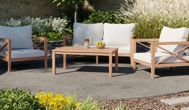 Teak patio sofa