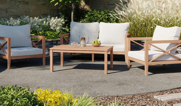 Teak patio sofa