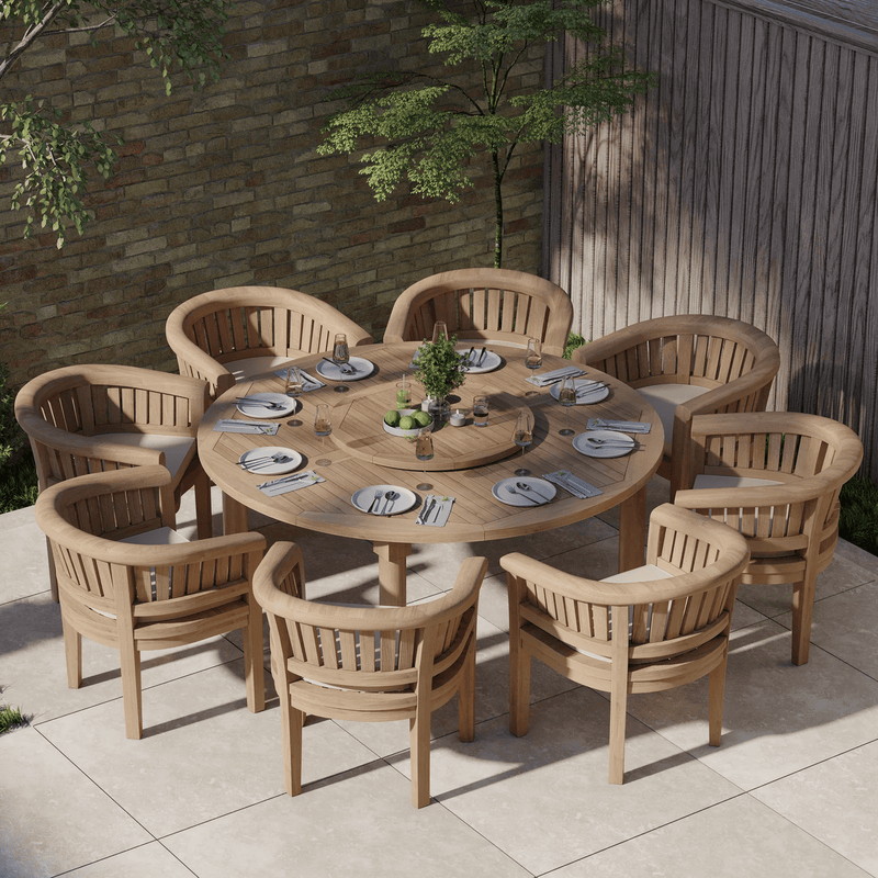 Round outdoor garden table